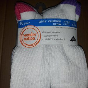 Girl's 10 pack Cushion Crew Socks